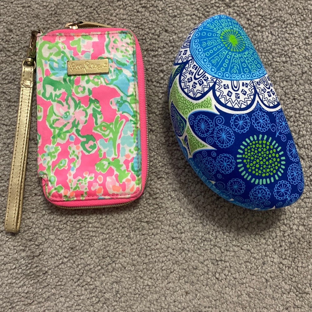 Lilly Pulitzer wallet and Vera Bradley Sunglasses case